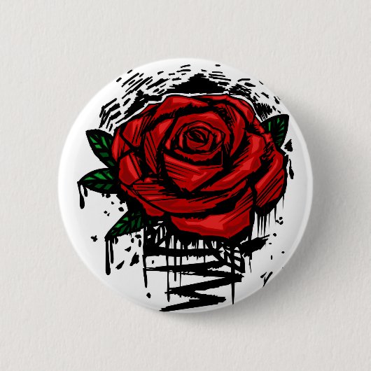 Robuust Roos Ronde Button 5,7 Cm (Voorkant)