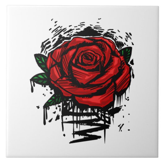 Robuust Roos Tegeltje (Voorkant)