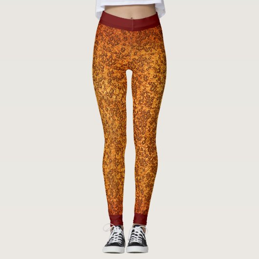 Robuust, ruw, rood patroon leggings (Voorkant)