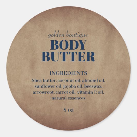 Robuust  Salon Handmade Skincare Product Ronde Sticker (Voorkant)