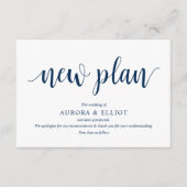 Robuust script, Navy Blue script, Wedding deferone Informatiekaartje (Voorkant)