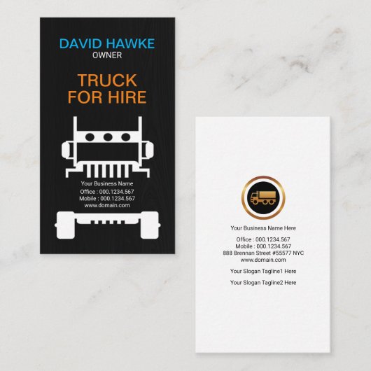 Robuust Semi Truck Wood Grain Hoesje Transporter Visitekaartje (Voorkant / Achterkant)