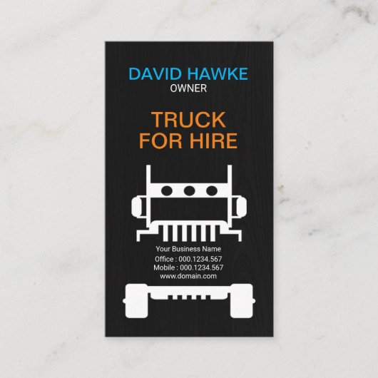 Robuust Semi Truck Wood Grain Hoesje Transporter Visitekaartje (Voorkant)