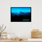 Robuust Smokey Blue Jagged Mountains America Trave Poster (Keuken)