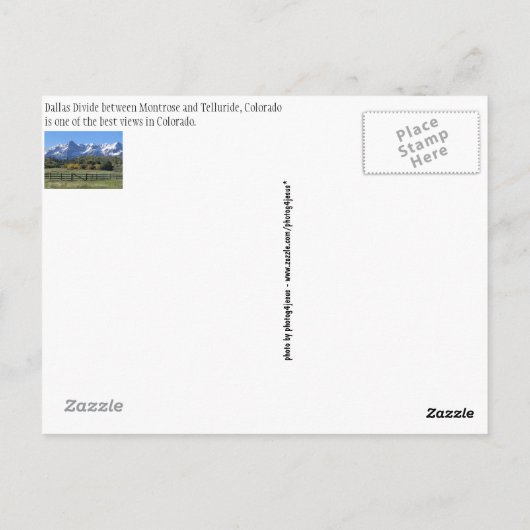 Robuust Snowy Autumn Colorado Briefkaart (Achterkant)