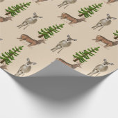 Robuust stijldeer en bietboompatroon cadeaupapier (Hoek)