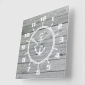 Robuust tandwiel op oud hout vierkante klok (Hoek)