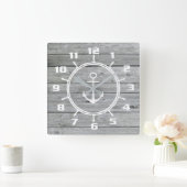 Robuust tandwiel op oud hout vierkante klok (Huis)