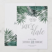 Robuust Tropisch sparen de Datum, waterverf. Feestdagenkaart (Voorkant / Achterkant)