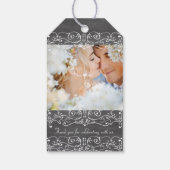 Robuust uw  Chalkboardpatroon foto Cadeaulabel (Achterkant)