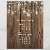 Robuust van het lichtfeest/bruiloft PROGRAMMA (Achterkant)