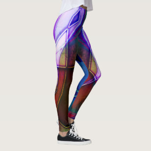 Robuust verkleurde geometrische vormen met neonlic leggings