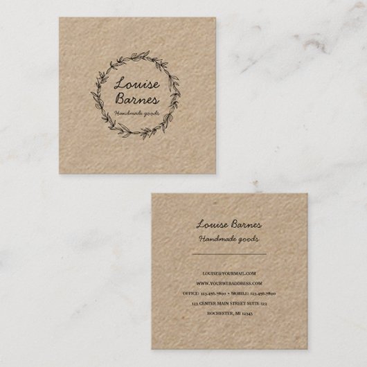 Robuust visitekaartje kraftpapier (Voorkant / Achterkant)