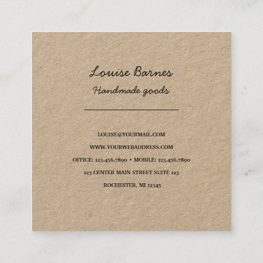Robuust visitekaartje kraftpapier (Achterkant)