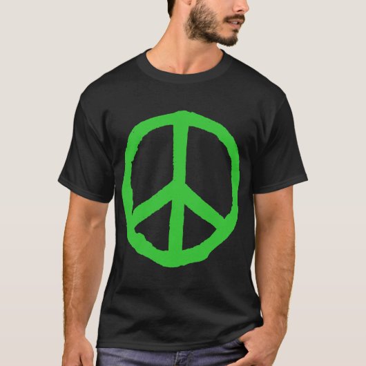 Robuust vredessymbool - Groen op donker T-shirt (Voorkant)