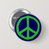 Robuust vredessymbool - Groen op donkerblauw Ronde Button 5,7 Cm (Voorkant /achterkant)