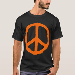 Robuust vredessymbool - Oranje op donker T-shirt