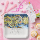 Robuust Vrijgezellenfeest Blauw Geel Zonnebloem Papieren Bordje (Feest)