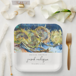 Robuust Vrijgezellenfeest Blauw Geel Zonnebloem Papieren Bordje