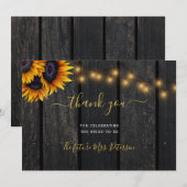 Robuust vrijgezellenfeest van zonnebloempitten bedankkaart (Voorkant / Achterkant)