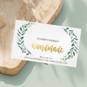 Robuust, Waterverf Olijf Branch, handgemaakt Magnetisch Visitekaartje