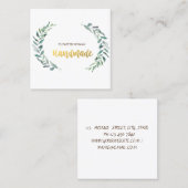 Robuust, Waterverf Olijf Branch, handgemaakt Vierkante Visitekaartje (Voorkant / Achterkant)