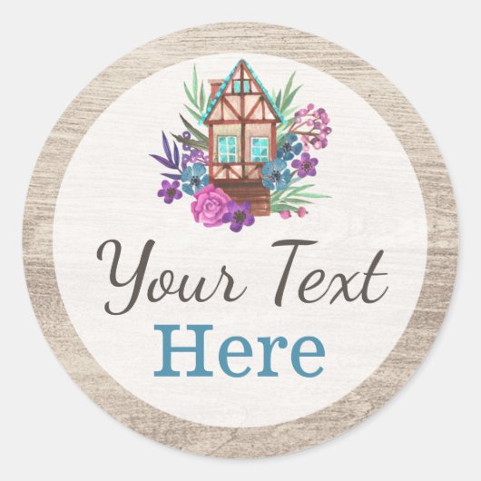 Robuust Waterverf Ronde Sticker (Voorkant)