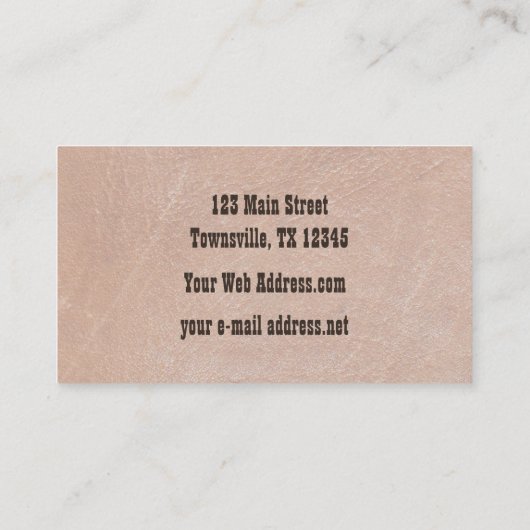 Robuust Western gelooid leder Visitekaartje (Achterkant)