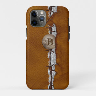 Robuust Western leder, gepantserd met roestvrij le Case-Mate iPhone Case