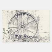 Robuust Western zwart-wit wiel Inpakpapier Vel (Voorkant 3)