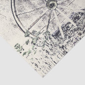 Robuust Western zwart-wit wiel Tissuepapier (Detail)