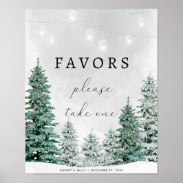 Robuust winterbos bevoordeelt trouwbord poster