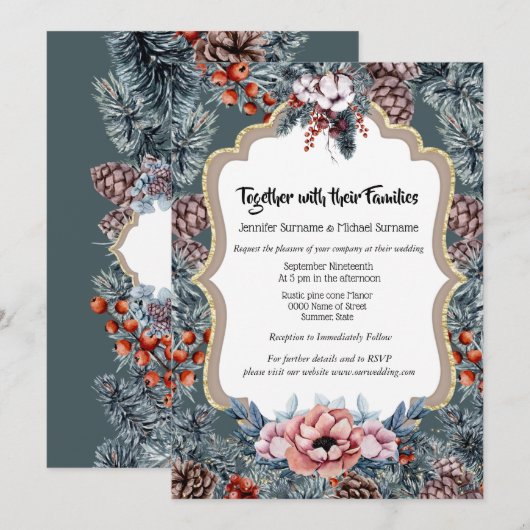 Robuust winterhout: feestdag voor de conijnboompep kaart (Voorkant / Achterkant)