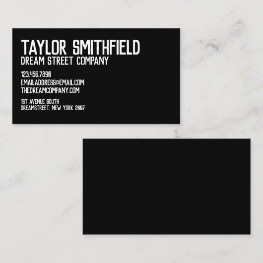 Robuust, wit en zwart, professioneel Visitekaartje (Voorkant / Achterkant)