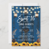 Robuust zonnebloemen en lantaarns Navy Blue Sweet  Kaart (Voorkant)