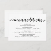 Robuust zwart script, accommodatie, hotels informatiekaartje (Voorkant / Achterkant)