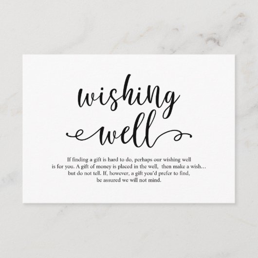 Robuust zwart script, bruiloft goed informatiekaartje (Voorkant)