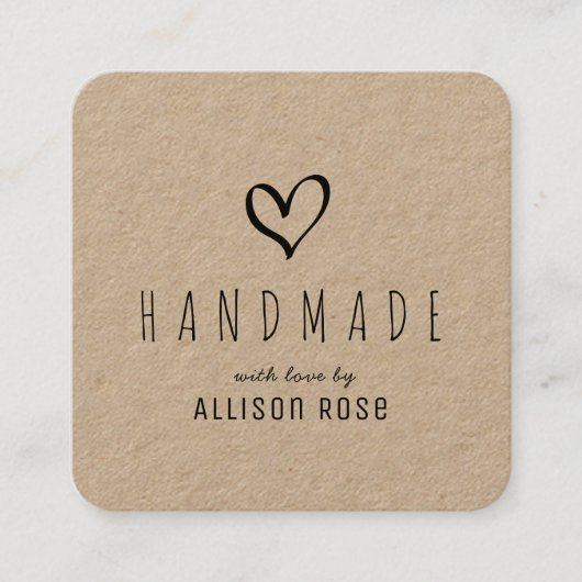 Robuust zwart script visitekaartje (Voorkant)