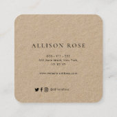 Robuust zwart script visitekaartje (Achterkant)