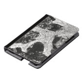 Robuust zwart-wit lederen design kindle case (Schuin)