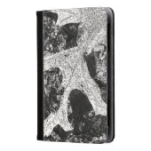 Robuust zwart-wit lederen design kindle case (Voorkant)