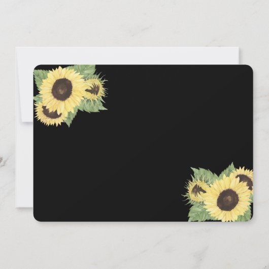 Robuust zwart, zonnebloemen bespaart de datum save the date (Achterkant)