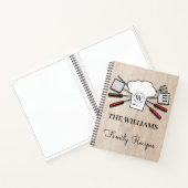 Robuuste aangepaste familienaam & Monogram Cookboo Notitieboek (Binnen)