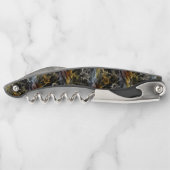 Robuuste abstracte zwarte golvende stijl kurkentrekker (Achterkant)