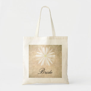Robuuste achtergrond met White Daisy Bride Tote Bag