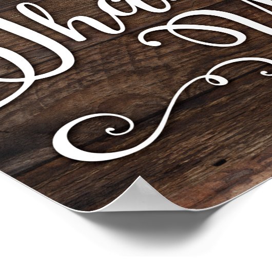 Robuuste afbeelding DANK JE Teken afdrukken Poster (Hoek)