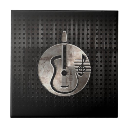 Robuuste akoestische gitaar tegeltje (Voorkant)