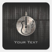 Robuuste akoestische gitaar vierkante sticker (Voorkant)