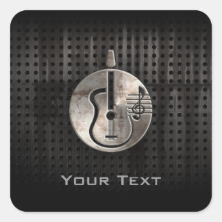 Robuuste akoestische gitaar vierkante sticker