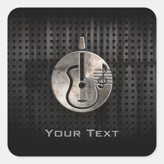 Robuuste akoestische gitaar vierkante sticker (Voorkant)